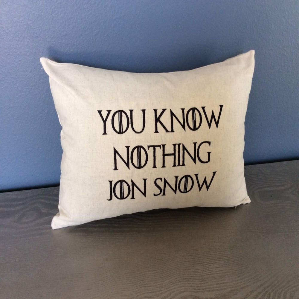 12 Eyes Embroidery Game of Thrones You Know Nothing Jon Snow Pillow Cover Home Decor Pillow