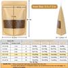 Blisstime Stand Up Pouches, 50 Pack Kraft Paper Bags with Matte Window and Tear Notch Resealable Bags for Small Business Home Use (5.5 x 7.3 Inches) view 2