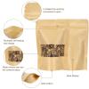 Blisstime Stand Up Pouches, 50 Pack Kraft Paper Bags with Matte Window and Tear Notch Resealable Bags for Small Business Home Use (5.5 x 7.3 Inches) view 3