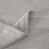 100% Cotton Light Grey Blanket King Size for Bed - Breathable and Soft, Waffle Weave for Summer Spring, 102x90 Inches view 4