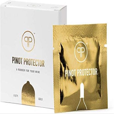 Big Betty Pinot Protector Wine Bottle Stoppers - 6 Pack of 100% Food-Grade Nitrile Stoppers for Glass Wine & Beverage Bottles - Functional & Funny Gift for Wine Lovers - Gold