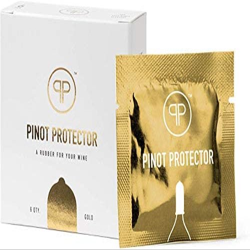 Big Betty Pinot Protector Wine Bottle Stoppers - 6 Pack of 100% Food-Grade Nitrile Stoppers for Glass Wine & Beverage Bottles - Functional & Funny Gift for Wine Lovers - Gold