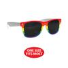 Beistle Rainbow Glasses 3 Pack, Rainbow Stripe Plastic Frames with White Legs, Dark Lenses, Decorative Eyewear for Events, Celebrations & Themed Parties, One Size Fits Most Adults view 3