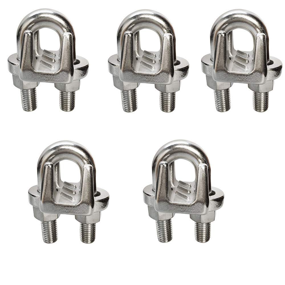 Prolinemax Heavy Duty Wire Rope Clips Cable Clamp Rig Boat 5 Pc 3/16" Marine SS 316