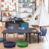 Regency Kee Height Adjustable Mobile Classroom Table Set with two 12"Andy Chairs, 66" x 30", Grey/Navy view 2
