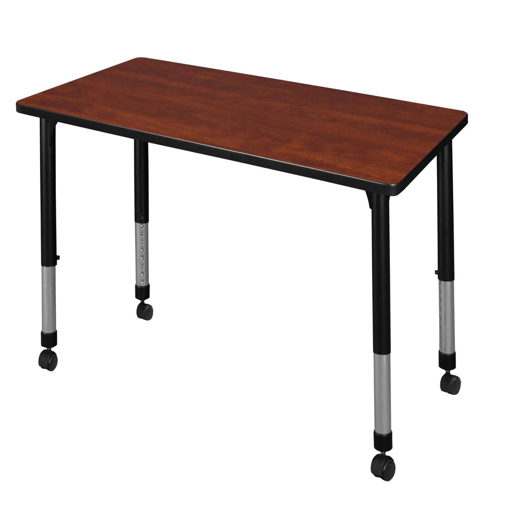 Regency Kee 48 x 30 in. Height Adjustable Mobile Classroom Activity Table- Cherry