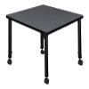 Regency Kee Height Adjustable Mobile Square Classroom Table, 30", Grey view 3