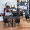 Regency Kee Height Adjustable Mobile Classroom Table Set with four 12"Andy Chairs, 48", Grey/Black view 2