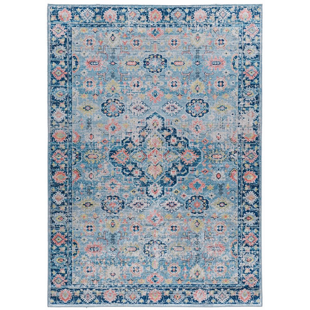 Linon Emerald Augusta Blue/Ivory 3'3" X 5'