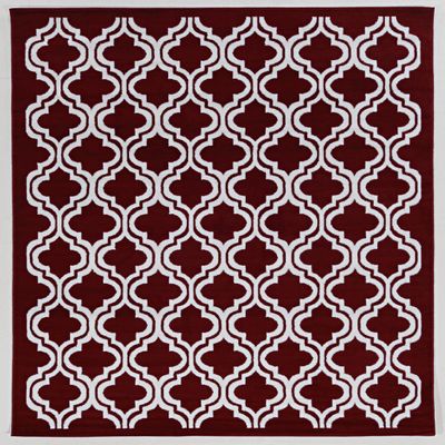 Linon Capri Quatrafoil Red 6'5" X 9'3"