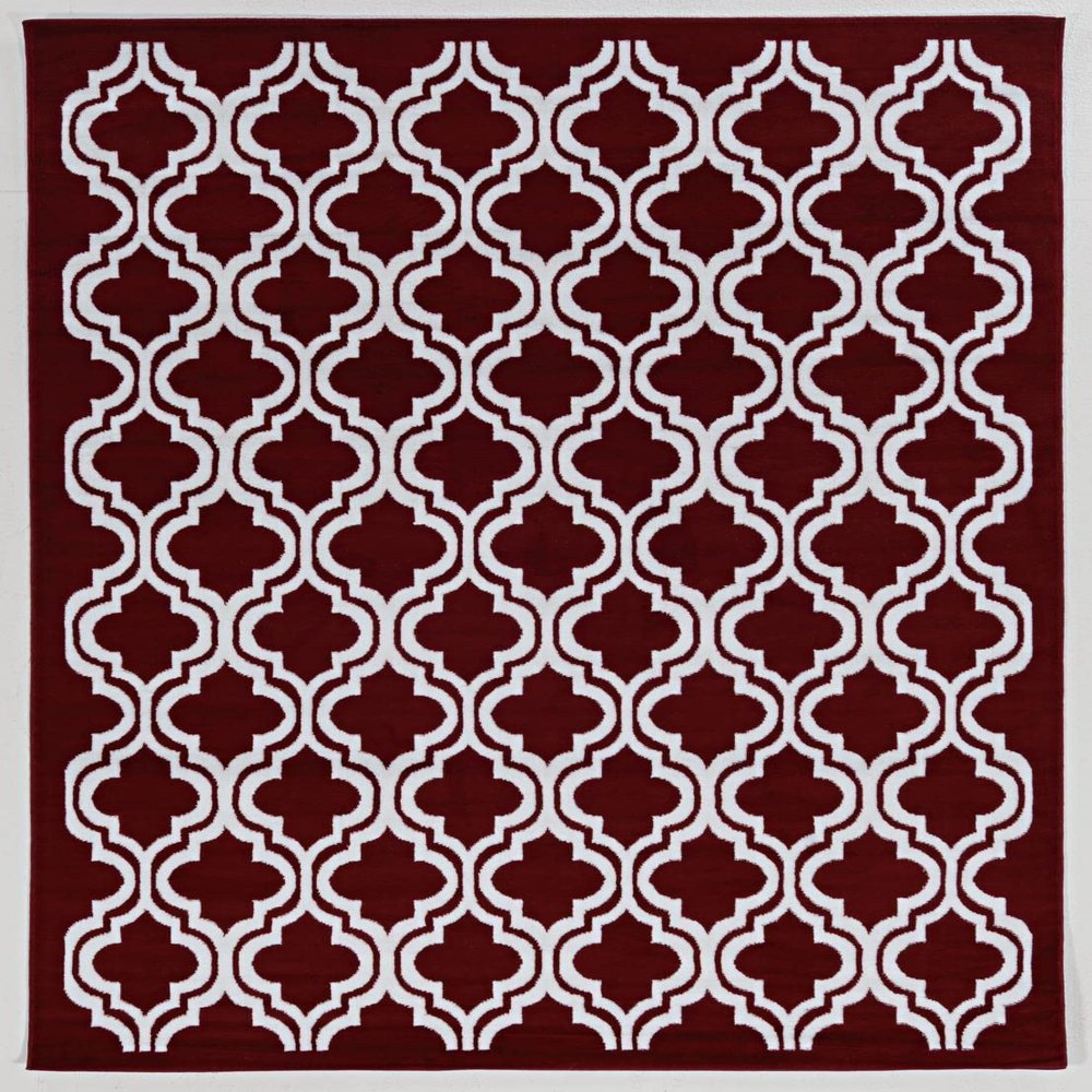 Linon Capri Quatrafoil Red 6'5" X 9'3"