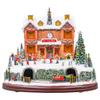 LED Rotating Muscial Holiday Village 12 x 10 Wood Holiday Polar Train Station view 1