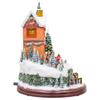 LED Rotating Muscial Holiday Village 12 x 10 Wood Holiday Polar Train Station view 3