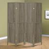 Coaster Home Furnishings - Deepika - Wood Construction - 70-Inch 4-Panel Room Divider Folding Screen with Metal Hardware, and Freestanding Frame - Living Room & Bedroom - Gray Driftwood - 961415 view 2