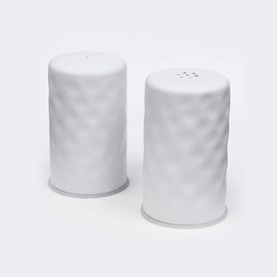 American Metalcraft WHSP2 Hammered Salt & Pepper Shaker Set, White, 2-Ounces Each