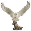 Veronese Design 13 Inch Tall Snowy Owl Flight Resin Sculpture Hand Painted Finish view 1