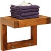 AquaTeak 12" Moa Teak Flat Wall Shelf with Hooks view 3