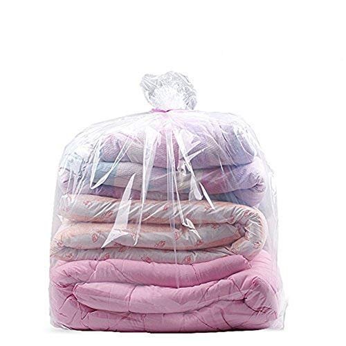 32x39 Inches Comforter Storage Bags Dustproof Moistureproof Jumbo Plastic Storage Bags for Blanket Clothes and Big Plush Toys Set of 10 (Clear)