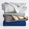 100% Cotton Blue Blanket King Size for Bed - Breathable and Soft, Waffle Weave for Summer Spring, 102x90 Inches (Navy) view 1