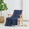 100% Cotton Blue Blanket King Size for Bed - Breathable and Soft, Waffle Weave for Summer Spring, 102x90 Inches (Navy) view 3