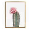 Kate and Laurel Sylvie Pink Cactus Flower Framed Canvas Wall Art by Amy Peterson, 18x24 Gold view 1