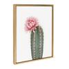 Kate and Laurel Sylvie Pink Cactus Flower Framed Canvas Wall Art by Amy Peterson, 18x24 Gold view 2