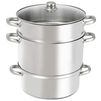 TimmyHouse Juicer Steamer 11-Quart Stainless Steel Fruit Stove Top w/Tempered Glass Lid