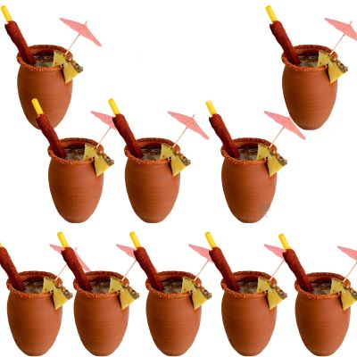 12 Oz. Mexican Red Clay Traditional Authentic Cantarito De Barro Jarrito (10) Cantaritos