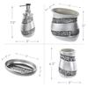 Creative Scents Silver Bathroom Accessory Set - Mosaic Glass Bathroom Soap Dispenser Set; 4-Piece Bathroom Set Includes: Lotion Dispenser, Toothbrush Holder, Tumbler & Soap Dish - Gift Packaged view 3