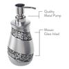 Creative Scents Silver Bathroom Accessory Set - Mosaic Glass Bathroom Soap Dispenser Set; 4-Piece Bathroom Set Includes: Lotion Dispenser, Toothbrush Holder, Tumbler & Soap Dish - Gift Packaged view 4