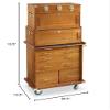 CASTLECREEK 4-Drawer Collector's Chest, Wooden Desk Storage Box Organizer Lockable Compartments Oak view 2