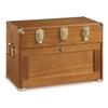 CASTLECREEK 4-Drawer Collector's Chest, Wooden Desk Storage Box Organizer Lockable Compartments Oak view 3