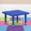 EMMA + OLIVER 24" Square Blue Plastic Height Adjustable Activity Table view 1