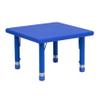 EMMA + OLIVER 24" Square Blue Plastic Height Adjustable Activity Table view 3