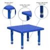 EMMA + OLIVER 24" Square Blue Plastic Height Adjustable Activity Table view 4