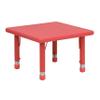 EMMA + OLIVER 24" Square Red Plastic Height Adjustable Activity Table view 1