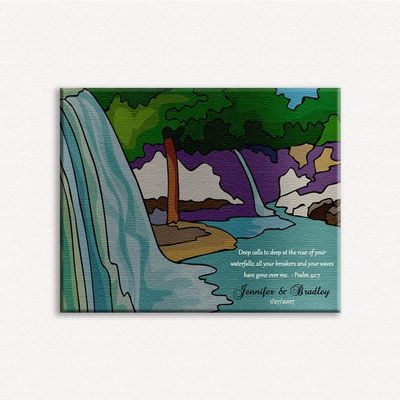 16x20 Custom Canvas for Spouse, Personalized Gift for Anniversary, Personalized Plaque, Deep Calls to Deep at The Roar of Your Waterfall, 1026
