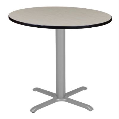Regency Via Round Caf High X-Base Table, 30", Maple/Grey