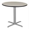 Regency Via Round Caf High X-Base Table, 30", Maple/Grey view 1