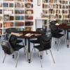 Regency Kee Height Adjustable Mobile Round Classroom Table, 30", Mahogany view 2