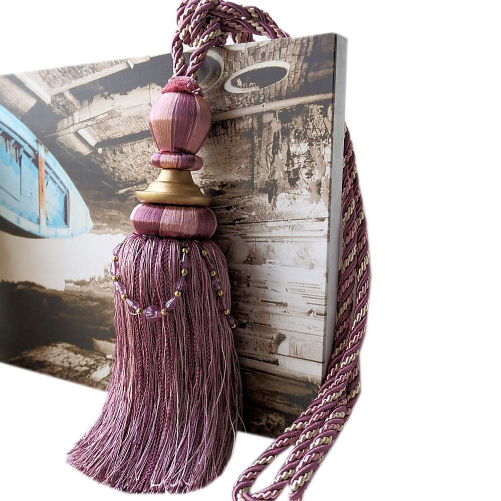 1 Pair Curtain Decorative Bandage Tassels Curtain Tiebacks Creative Curtain Rope Holdbacks (Purple)