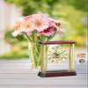 Modern Gold Mantel Desk Table Clock Davinci Dial Gear Clock Suspended Glass Cherry Base with Brass Accents Cool Home Office Timepiece Classic Unique Clocks Gift Tabletop view 3