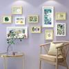 10 Piece Wood Photo Frame Wall Gallery Kit. Includes: Frames, Hanging Wall Template, Decorative Art Prints and Hanging Hardware view 3