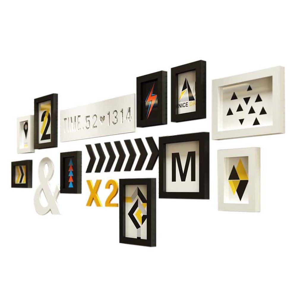10 Multi Picture Frame Set, Wall Frame Set with 10 Frames, Covers 137cm x 55cm, Best Wall Decorations, Modern Picture Frames