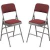 Flash Furniture 2 Pack HERCULES Series Curved Triple Braced & Double Hinged Burgundy Patterned Fabric Metal Folding Chair view 1