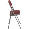 Flash Furniture 2 Pack HERCULES Series Curved Triple Braced & Double Hinged Burgundy Patterned Fabric Metal Folding Chair view 4