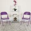 Flash Furniture Metal Folding Chairs, Impulsive Purple (Pack of 2) view 2