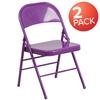 Flash Furniture Metal Folding Chairs, Impulsive Purple (Pack of 2) view 4