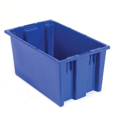 QUANTUM STORAGE SYSTEMS, SNT185BL Stack And Nest Shipping Container No Lid 18x11x9, Blue, Lot of 6