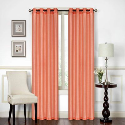 All American Collection New Elegant Modern Contemporary Solid Faux Silk Window Treatment Curtain (54" x 84", Peach Panel)